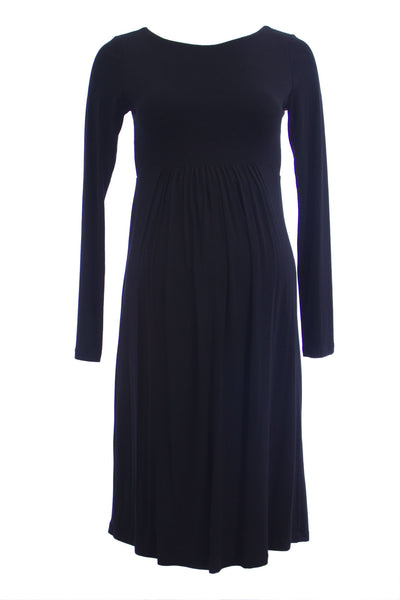 OLIAN Maternity Women's Black Back Applique Flowers Accent Dress $165 NWT