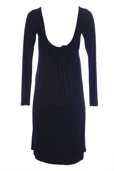 OLIAN Maternity Women's Black Back Applique Flowers Accent Dress $165 NWT