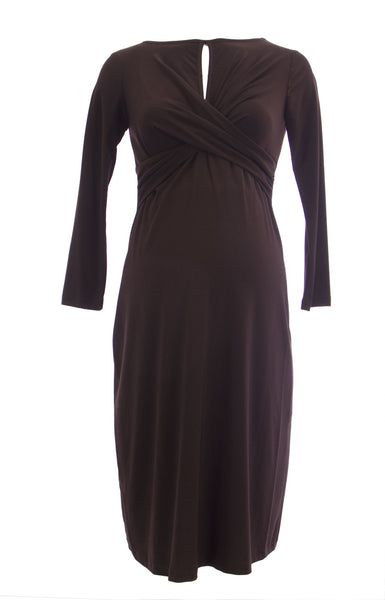 OLIAN Maternity Women's Keyhole 3/4 Sleeve Sheath Dress $148 NWT