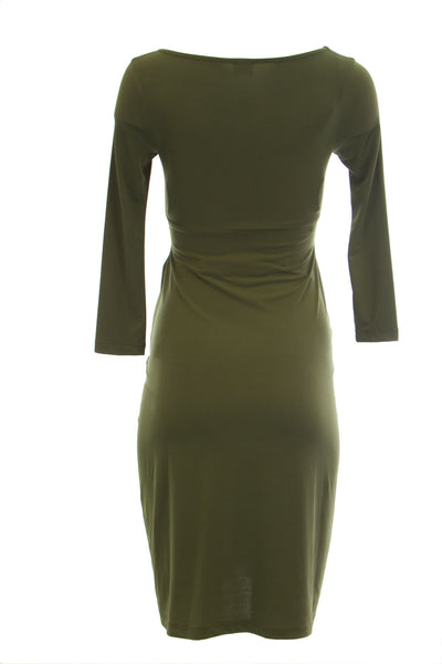 OLIAN Maternity Women's Keyhole 3/4 Sleeve Sheath Dress $148 NWT