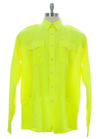 FLYING CROSS Men's Neon Yellow Uniform Shirt 35W7899 $50 NEW