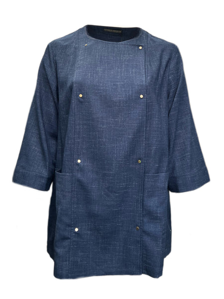 Marina Rinaldi Women's Blue Fabriano Double Breasted Jacket NWT