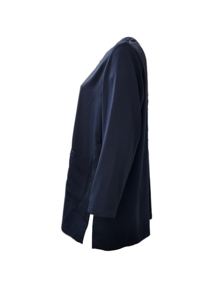 Marina Rinaldi Women's Navy Fabriano Button Closure Jacket NWT
