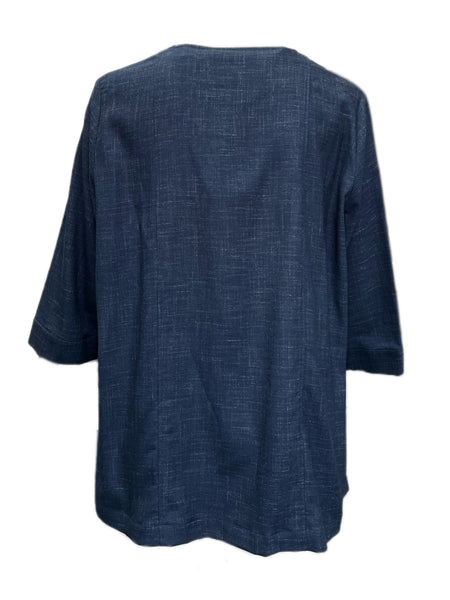 Marina Rinaldi Women's Blue Fabriano Double Breasted Jacket NWT