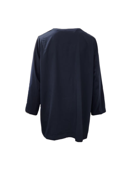 Marina Rinaldi Women's Navy Fabriano Button Closure Jacket NWT