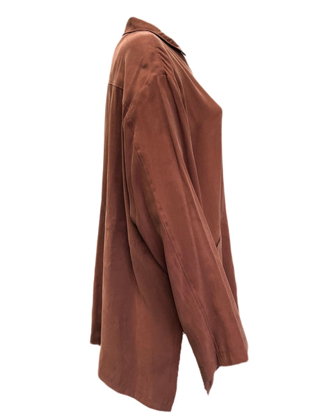 Marina Rinaldi Women's Brown Facilita Button Down Shirt NWT