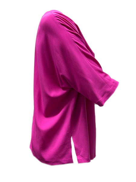 Marina Rinaldi Women's Fuxia Facilita Virgin Wool Top NWT