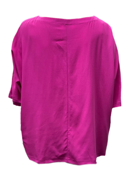 Marina Rinaldi Women's Fuxia Facilita Virgin Wool Top NWT