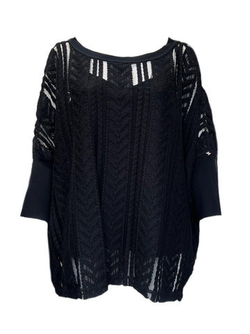 Marina Rinaldi Women's Black Facolta Pullover Sweater NWT