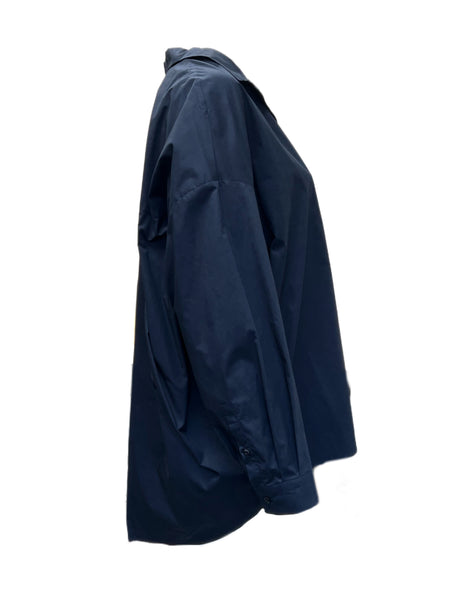 Marina Rinaldi Women's Navy Facolta Cotton Top NWT