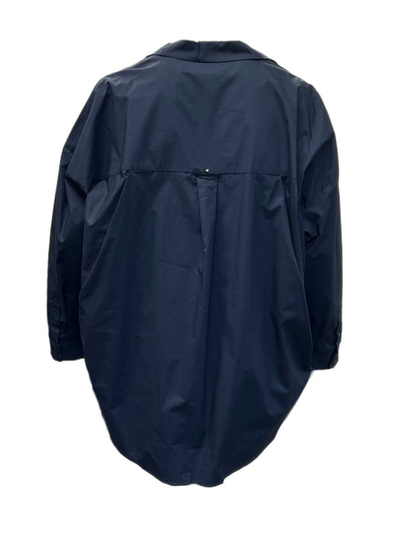 Marina Rinaldi Women's Navy Facolta Cotton Top NWT