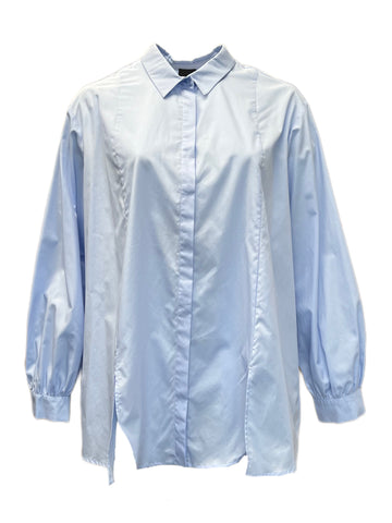 Marina Rinaldi Women's Blue Fado Button Down Shirt NWT
