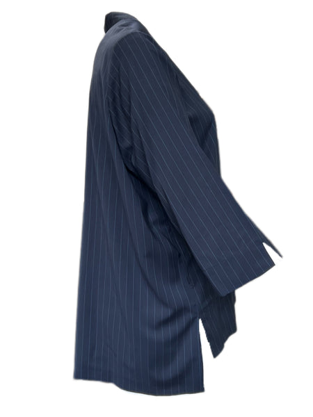 Marina Rinaldi Women's Navy Faggio Striped Button Down Shirt Size 22W/31 NWT