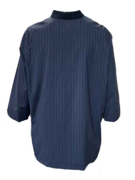 Marina Rinaldi Women's Navy Faggio Striped Button Down Shirt Size 22W/31 NWT