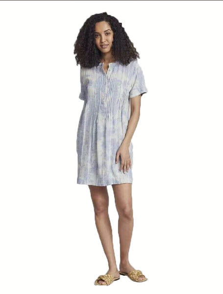 Faherty Women's Sky Blue Linen Gemina Dress with Pockets NWT