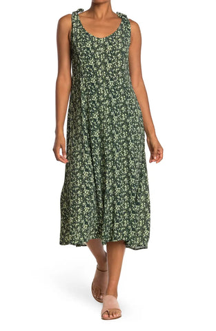 Faherty Women's Green Cobain Floral Midi Madeira Dress Size Small NWT