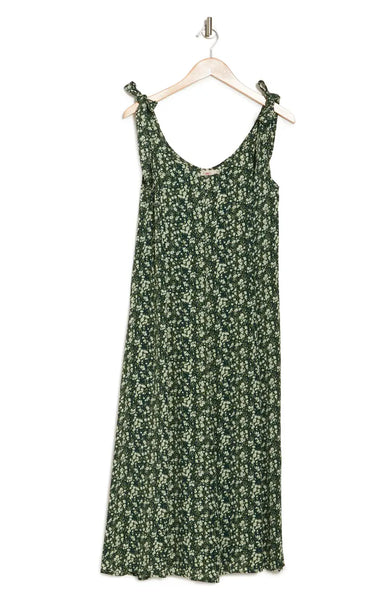 Faherty Women's Green Cobain Floral Midi Madeira Dress Size Small NWT