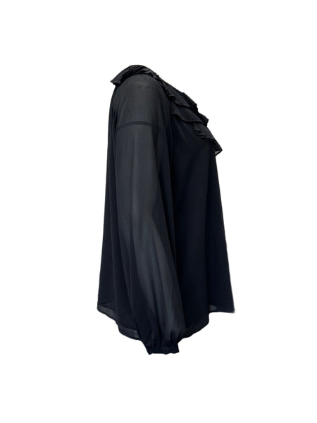 Marina Rinaldi Women's Black Fair Pullover Blouse NWT