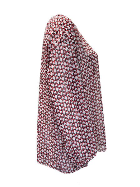 Marina Rinaldi Women's Red Falda Pullover Blouse NWT