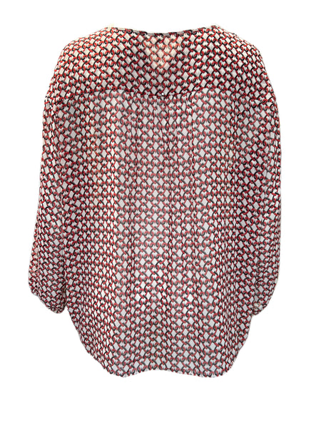 Marina Rinaldi Women's Red Falda Pullover Blouse NWT