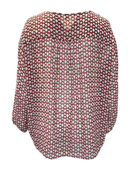 Marina Rinaldi Women's Red Falda Pullover Blouse NWT