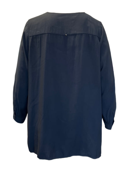 Marina Rinaldi Women's Black Falda Button Down Shirt NWT