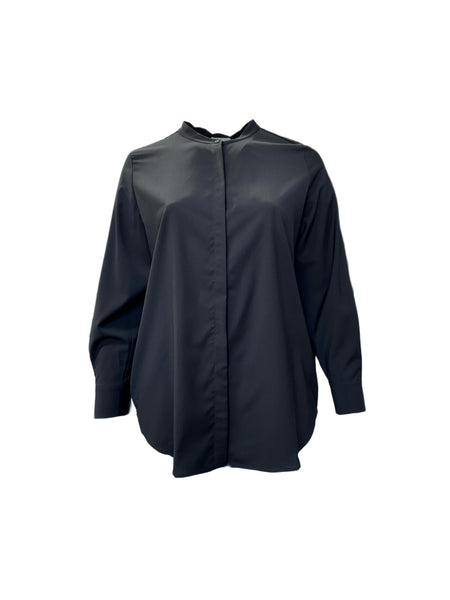 Marina Rinaldi Women's Black Fama Button Front Shirt NWT