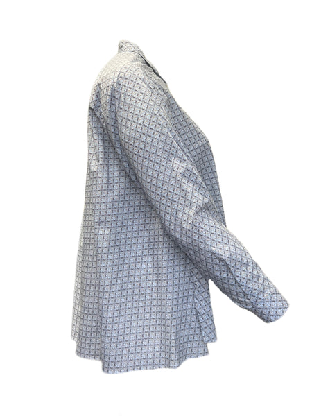 Marina Rinaldi Women's Blue Famiglia Button Closure Shirt NWT
