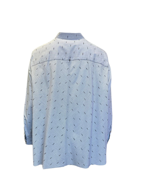 Marina Rinaldi Women's Grey Famiglia Striped Cotton Shirt Size 22W/31 NWT