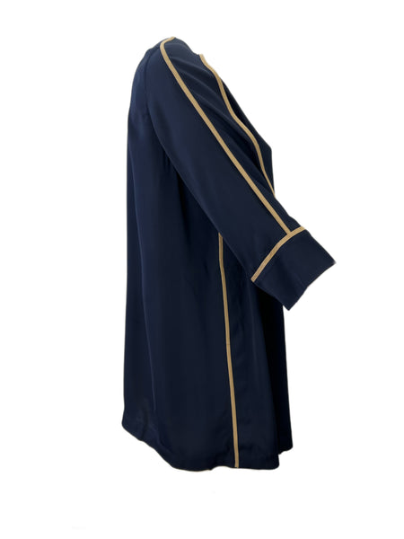 Marina Rinaldi Women's Navy Fantasia Three Quarter Sleeve Tunic NWT
