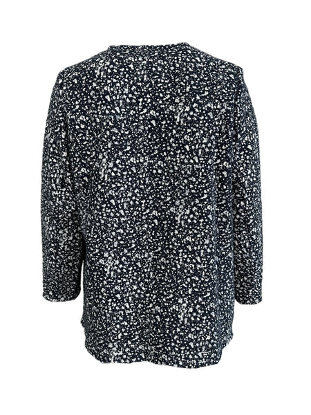 Marina Rinaldi Women's Navy Fantasia Open Front Jacket NWT