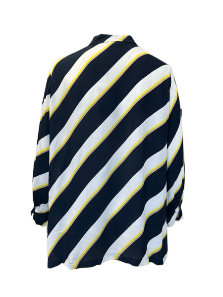 Marina Rinaldi Women's Nero Fare Button Down Viscose Shirt NWT