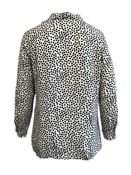 Marina Rinaldi Women's Nero Fare Polka Dot Viscose Shirt NWT
