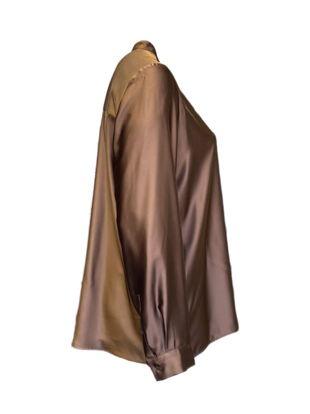 Marina Rinaldi Women's Brown Faretra Pullover Blouse NWT