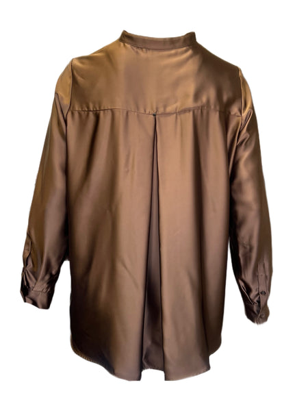 Marina Rinaldi Women's Brown Faretra Pullover Blouse NWT