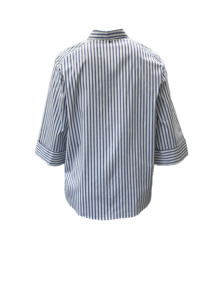 Marina Rinaldi Women's Blue Faretra Button Closure Shirt NWT