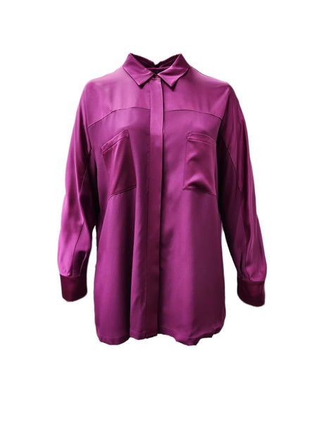Marina Rinaldi Women's Pink Farfalla Button Down Blouse NWT