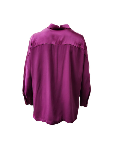 Marina Rinaldi Women's Pink Farfalla Button Down Blouse NWT