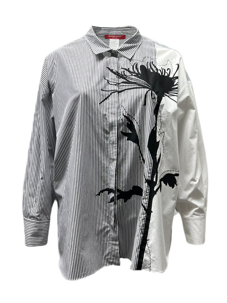 Marina Rinaldi Women's Ivory Farina Button Down Shirt NWT