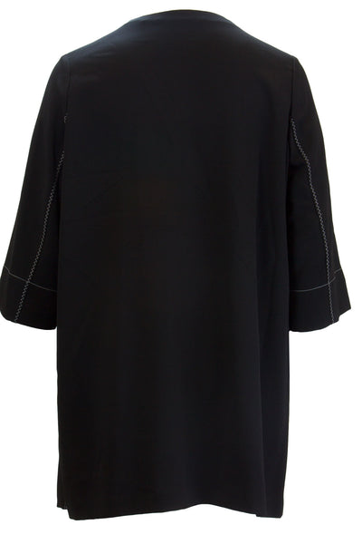 MARINA RINALDI Women's Black Farnia High Slit Jacket $725 NWT