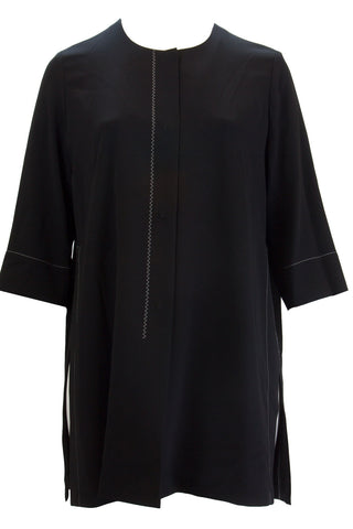 MARINA RINALDI Women's Black Farnia High Slit Jacket $725 NWT