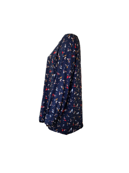 Marina Rinaldi Women's Navy Farsetto Pullover Blouse NWT