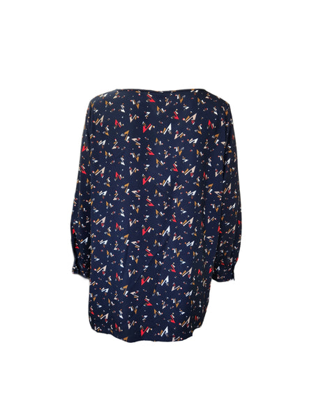 Marina Rinaldi Women's Navy Farsetto Pullover Blouse NWT