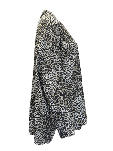 Marina Rinaldi Women's Brown Fascia Button Down Blouse NWT