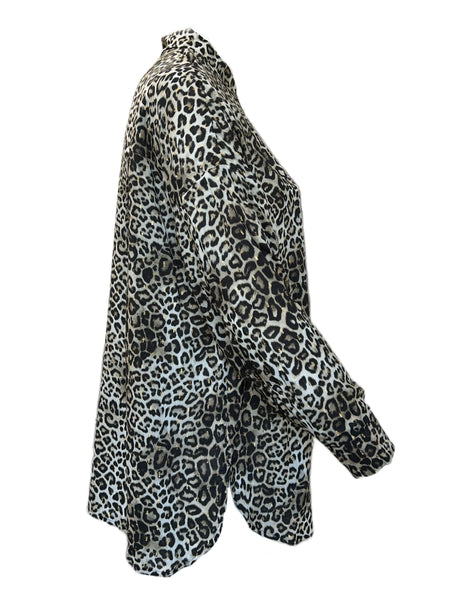 Marina Rinaldi Women's Brown Fascia Animal Printed Shirt Size 16W/25 NWT