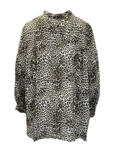 Marina Rinaldi Women's Brown Fascia Button Down Blouse NWT