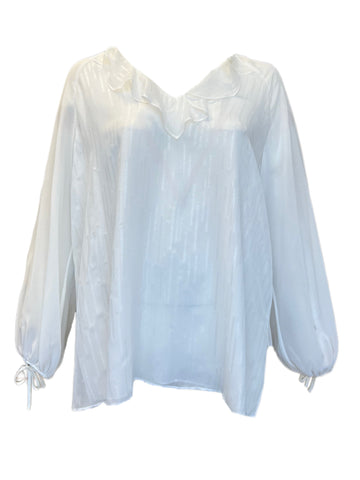 Marina Rinaldi Women's White Fase Pullover Blouse NWT
