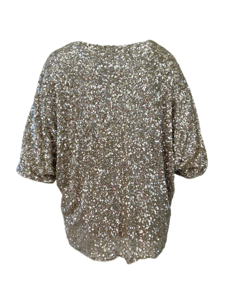 Marina Rinaldi Women's Ivory Fata Beaded Blouse NWT