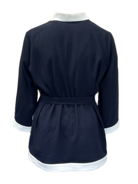 Marina Rinaldi Women's Navy Fatale Open Front Jacket Size 18W/27 NWT