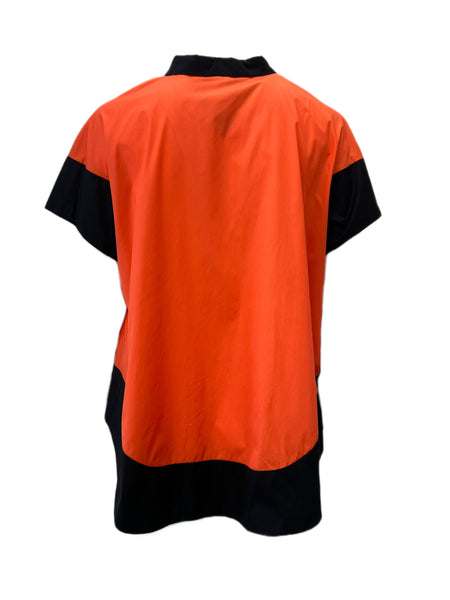 Marina Rinaldi Women's Orange Fatalita Cotton Button Dow Shirt